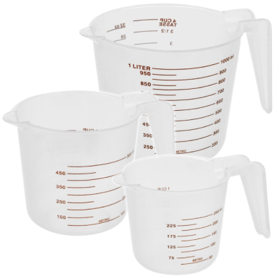 1000ml Measuring Cup with reinforced handle, food grade PP, weight: 98g