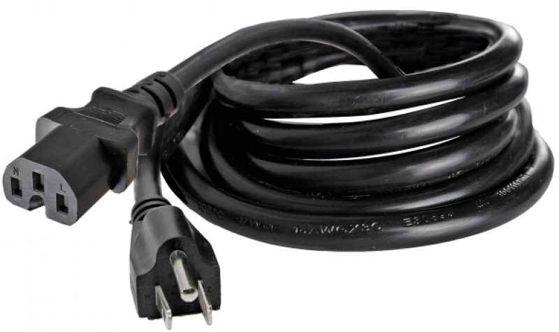 Hydrofarm Notched Ballast Power Cord, 8', 120V, AWG 14/3