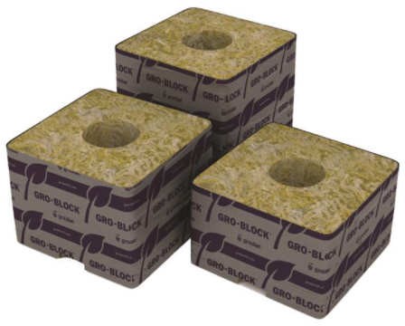 Grodan Delta 4 Block 3 in x 3 in x 2.5 in con orificio 