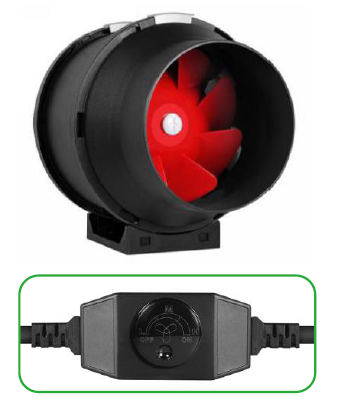 8" Extractor Fan, Plastic, - 720 CFM with Built in Variable Speed Controller