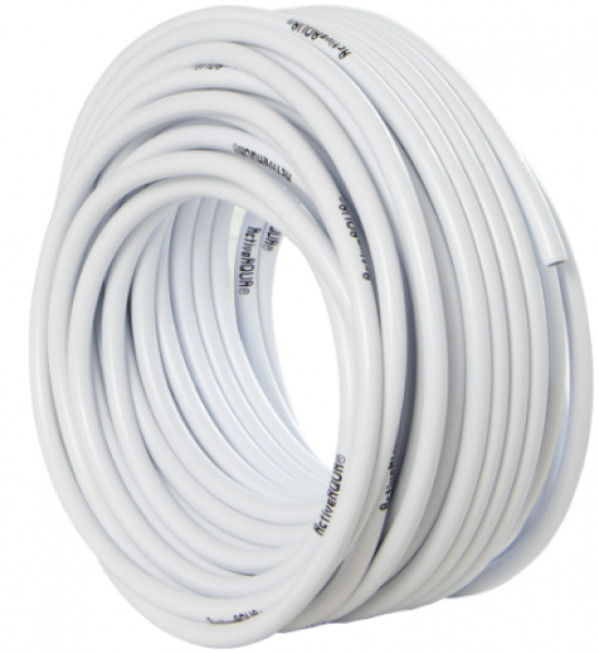 Active Aqua 1/4 in OD White & Black Tubing, 100-ft roll