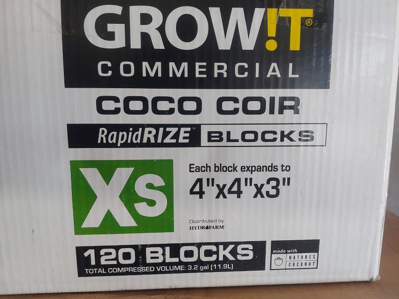 GROW!T Coco comercial, bloque RapidRIZE de 4"x4"x3" 