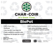 BioPot de fibra de coco de carbón, 4 pulgadas