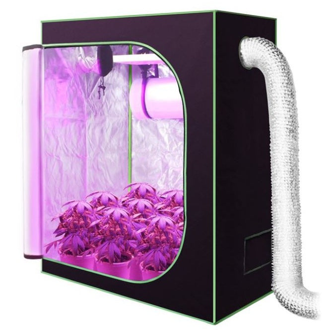 GROW TENT 48"x24"x60"(120x60x150cm) 600D, Round door, plastic Corner