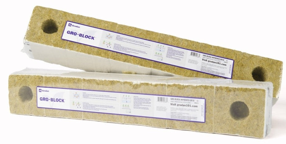 Grodan Bloque Mejorado GR10 Grande de 10.16 cm con Agujero 10.16 cm x 10.16 cm x 10.16 cm Retractilado/Tira