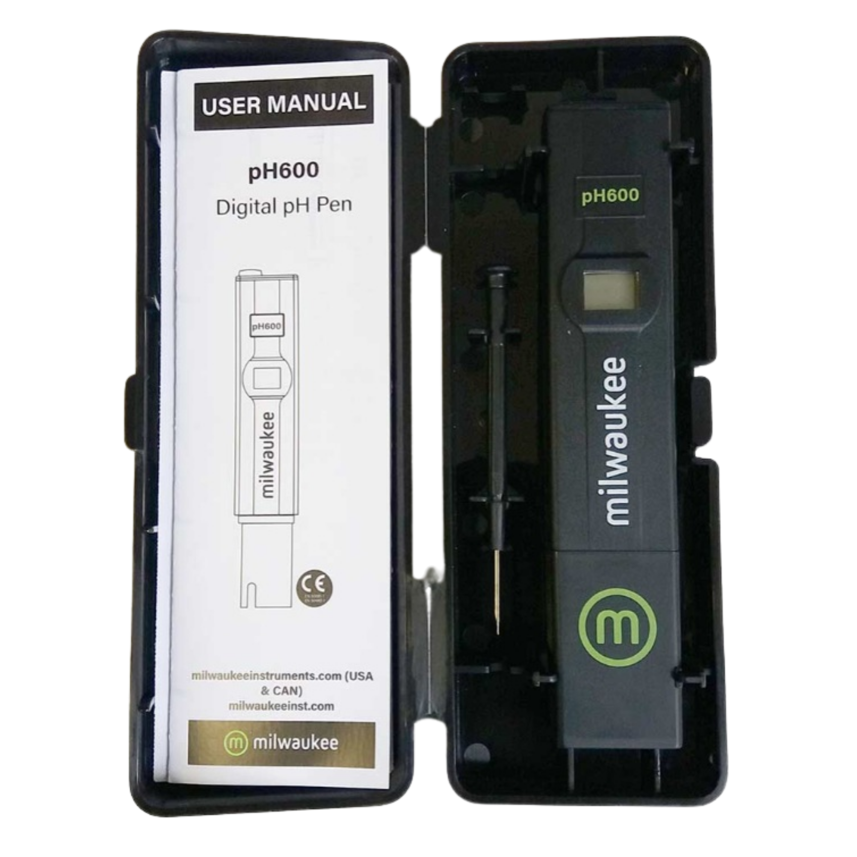 Medidor de pH Milwaukee Instruments pH 600 con calibración manual de 1 punto (con estuche)
