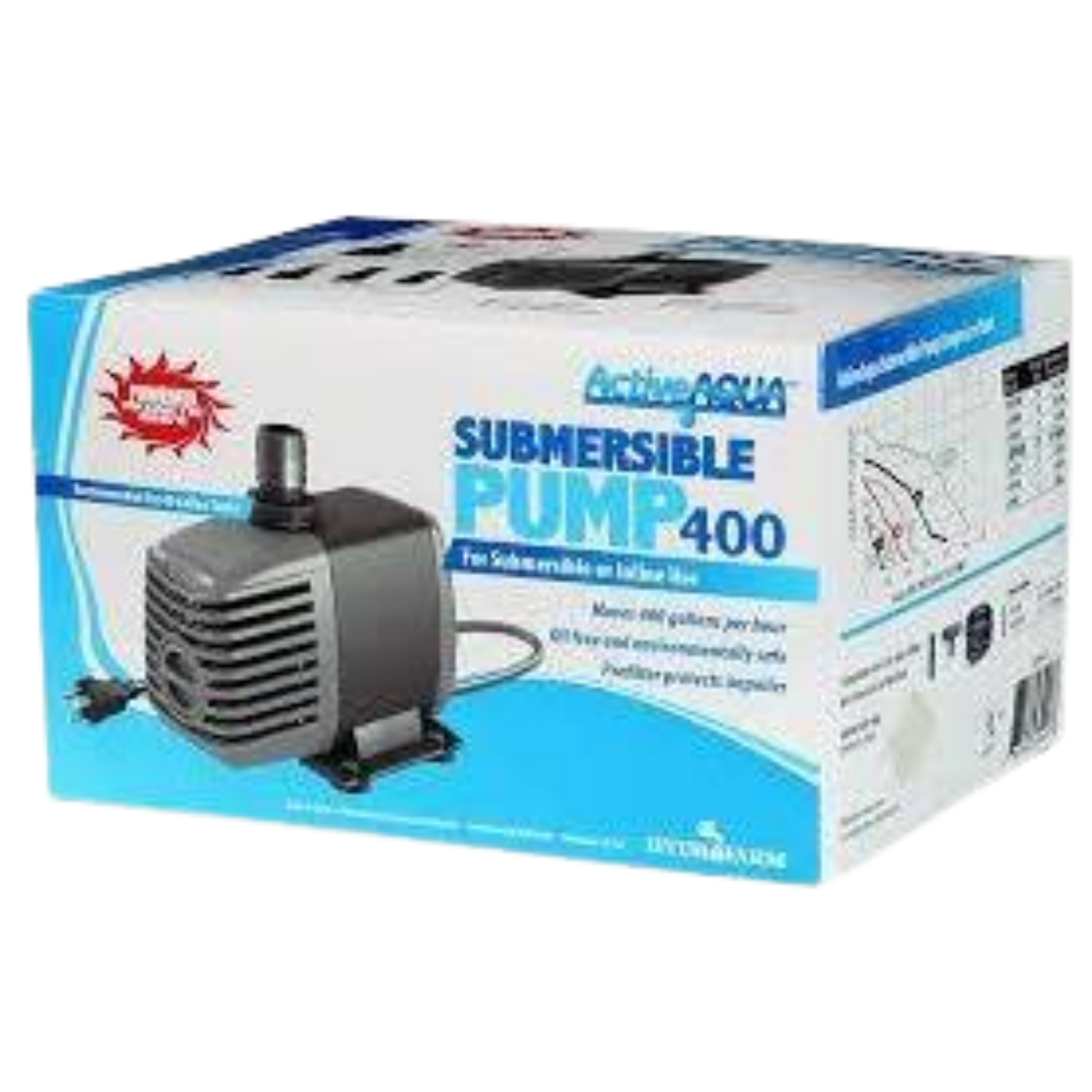 Active Aqua Submersible Water Pump, 400 GPH