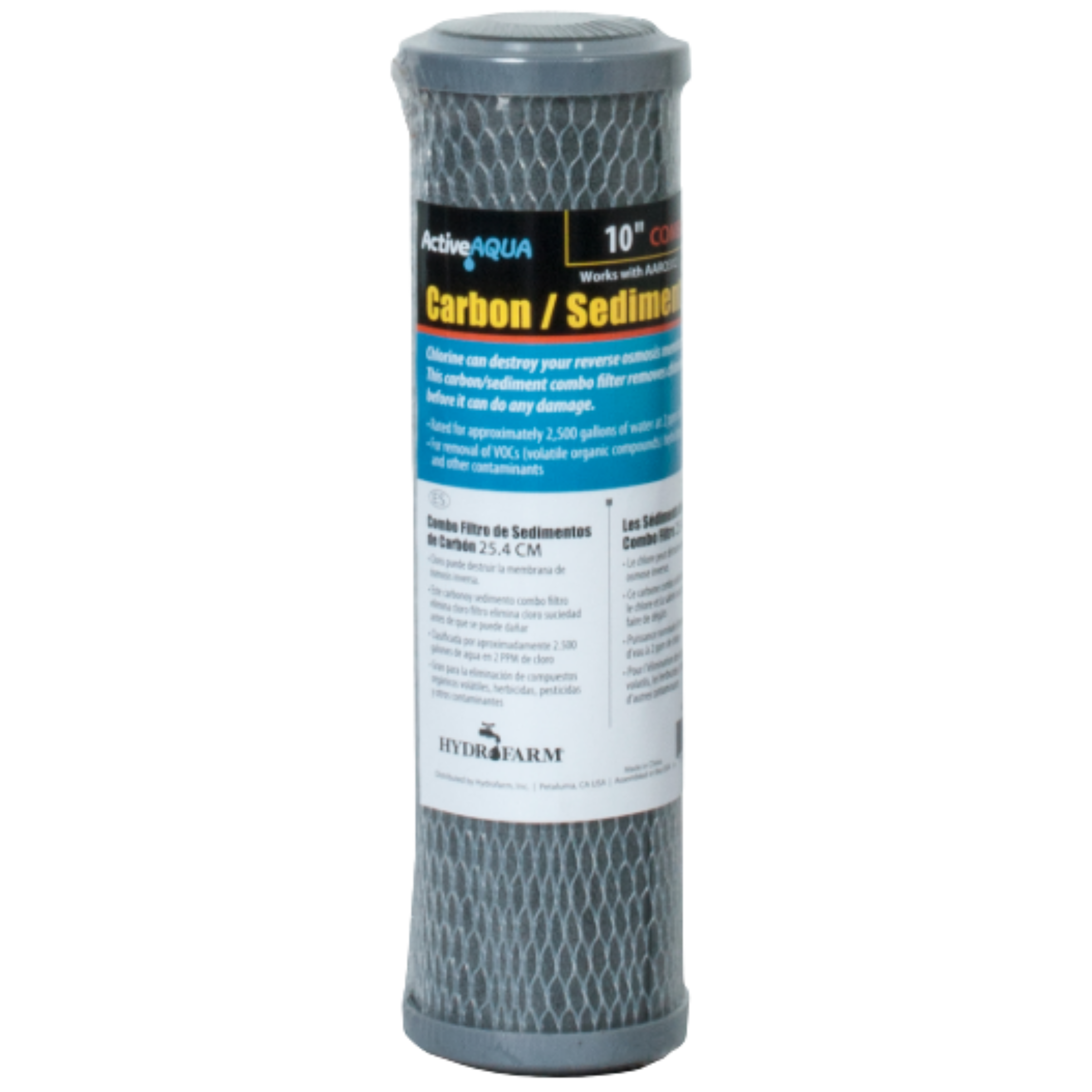 Active Aqua 10 in Carbon and Sediment Combo Filter
