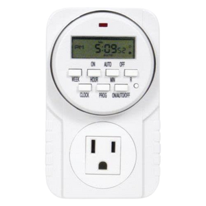 Autopilot 7-Day Grounded Digital Programmable Timer, 1725W, 15A, 1 Second On/Off, 8 On/Off Cycles