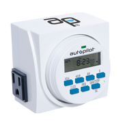 Temporizador programable digital con conexión a tierra de 7 días de salida dual para piloto automático, 1725 W, 15 A, 1 segundo de encendido/apagado