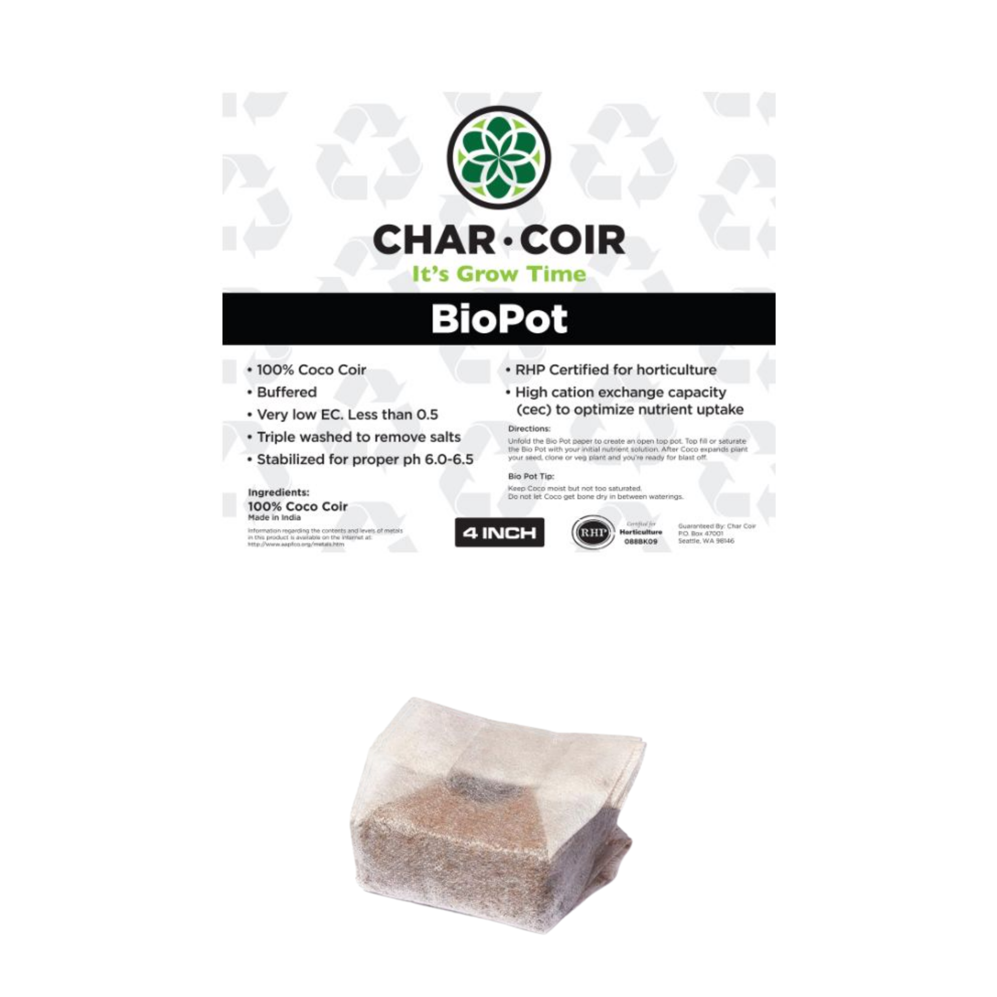 Char Coir BioPot, 3 L