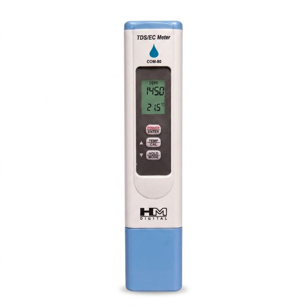 HM Digital Meters COM-80 EC/TDS/Temp Waterproof Hydro Tester — Medidores y Soluciones | Pachamama Costa Rica