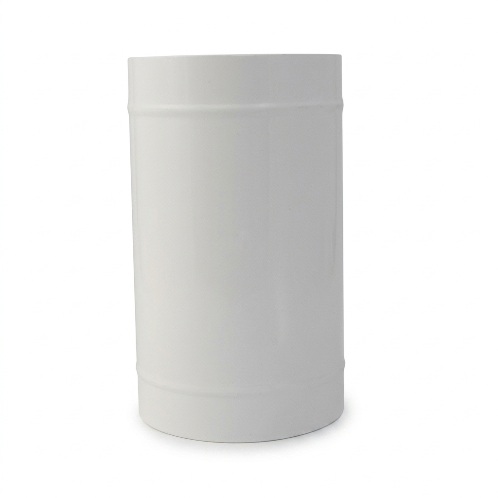 Green Gold Straight Connector White Powder Coated, 4in — Ventilación | Pachamama Costa Rica