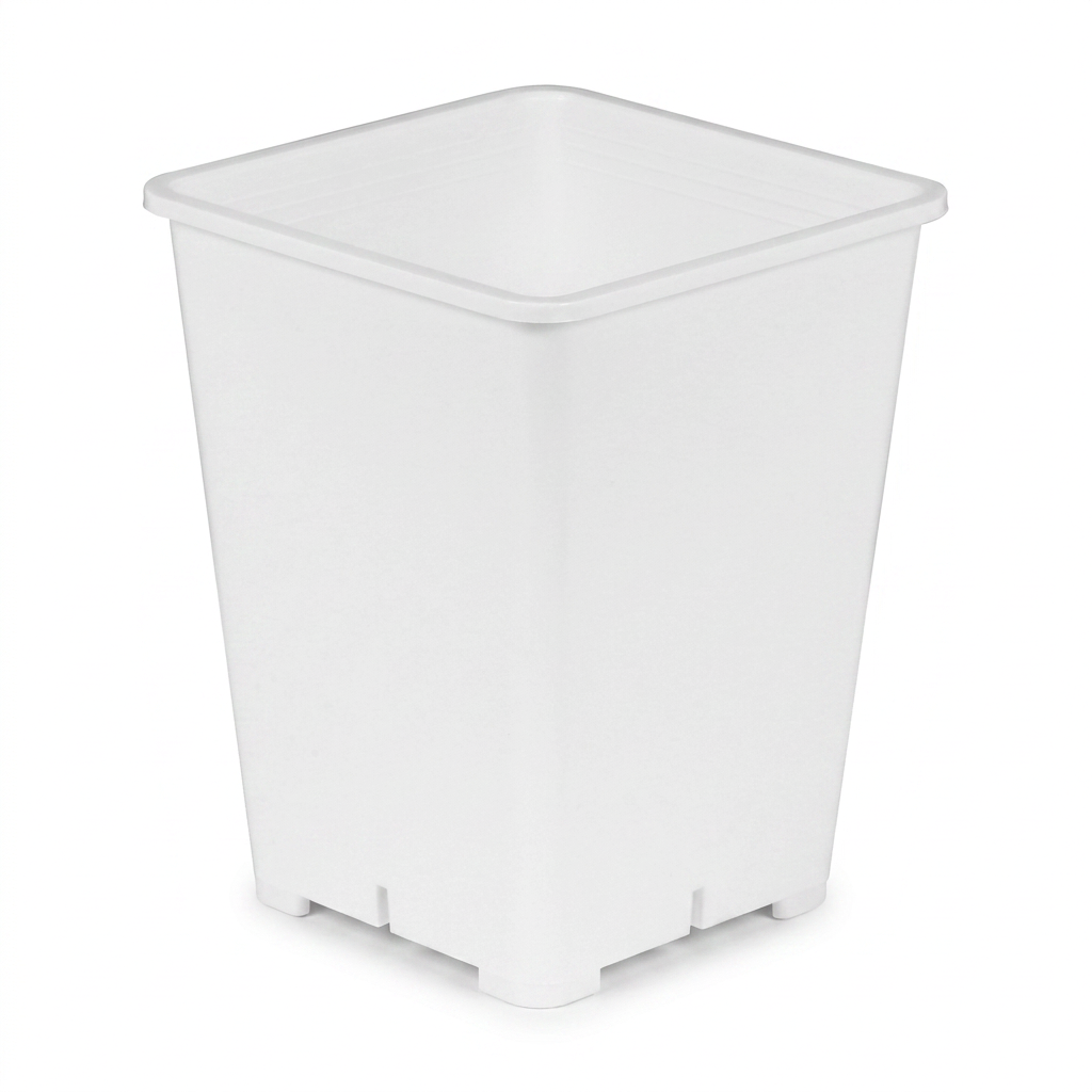 Gro Pro Premium White Square Pot 6" x 6" x 8"