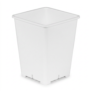 Gro Pro Premium White Square Pot 6" x 6" x 8"