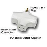 Hydrofarm 90 Degree Tri Tap Adapter, White