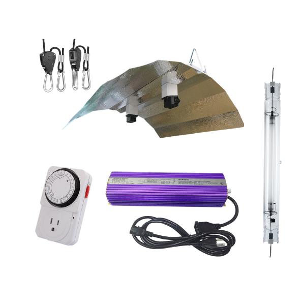 1000w DE Wing Reflector Grow Light Kit. Includes DE HPS Lamp, Timer, Hanger, Reflector, Ballast