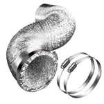 8" 25ft Aluminum Ducting, Double Layers, 2pcs Clamps included