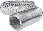 10 in, 25 ft Aluminum Ducting, Double Layers, 2 pcs Clamps included