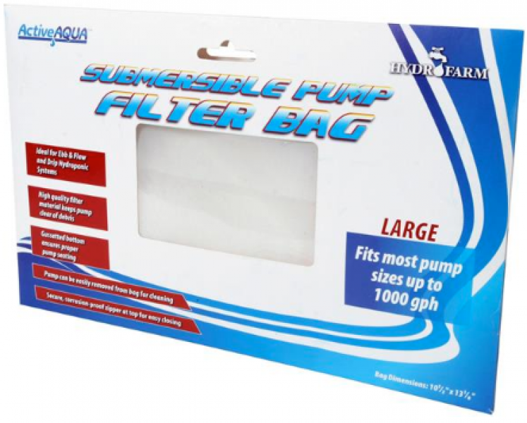 Active Aqua Submersible Pump Filter Bag, 10.5'' x 13.125'' - Pachamama Indoor Farming Culture