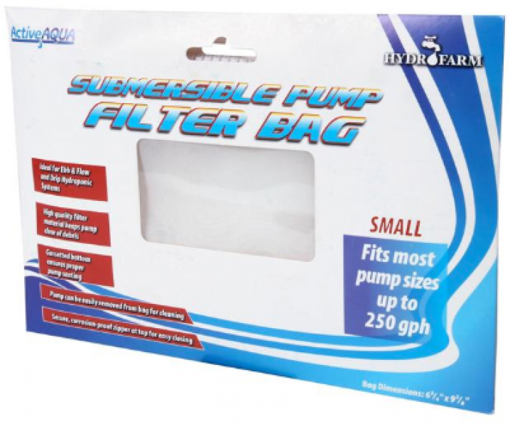 Active Aqua Submersible Pump Filter Bag, 6.75'' x 9.375'' - Pachamama Indoor Farming Culture