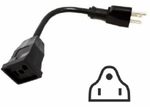 Plug Adapter Adapts Lamp Cord Plug to US 120v Plug