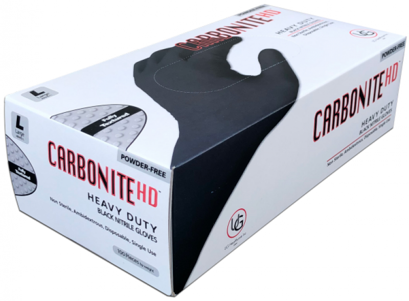 Carbonite HD Black Nitrile Gloves, Size L