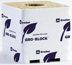 Grodan Gro Block mejorado GR10 grande 4" con agujero 4" x 4" x 4" envuelto/tira retráctil, tira de 6 unidades