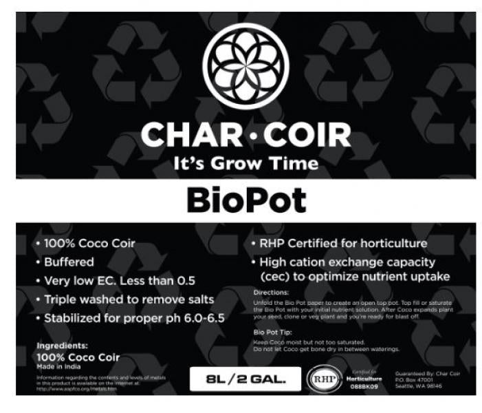 Char Coir BioPot, 8 L