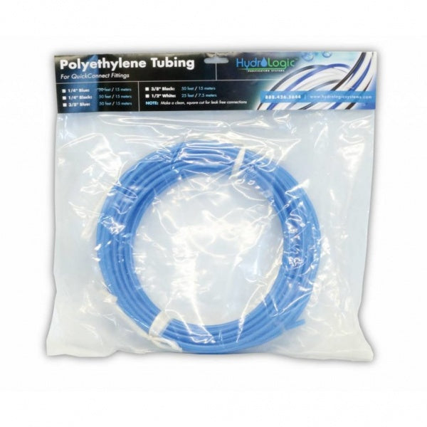 HydroLogic Polyethylene Tubing, 50', Blue, 1/4"